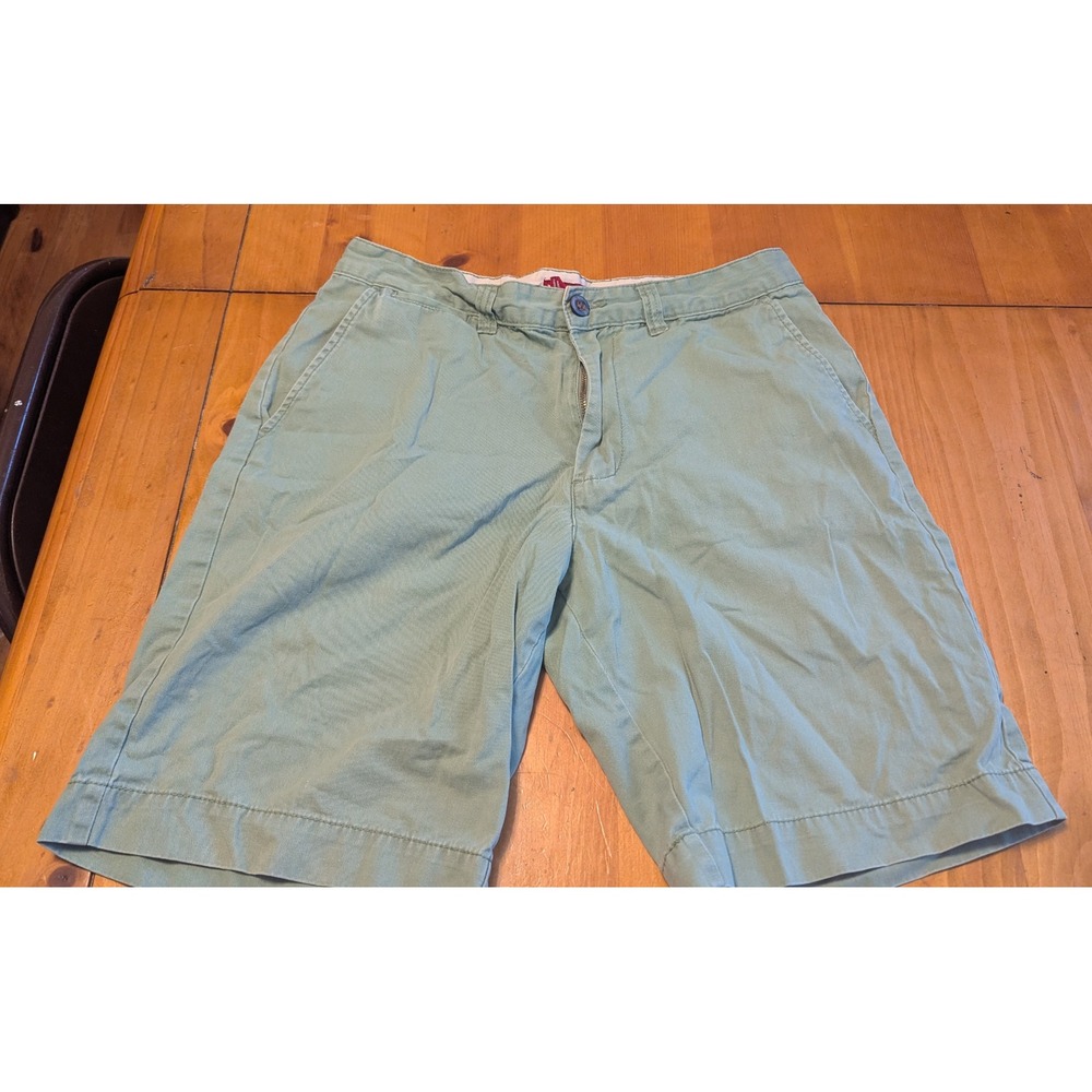 Merona Mens Sage Green Cotton‎ Chino Shorts Size 32 Flat Front Casual Summer
